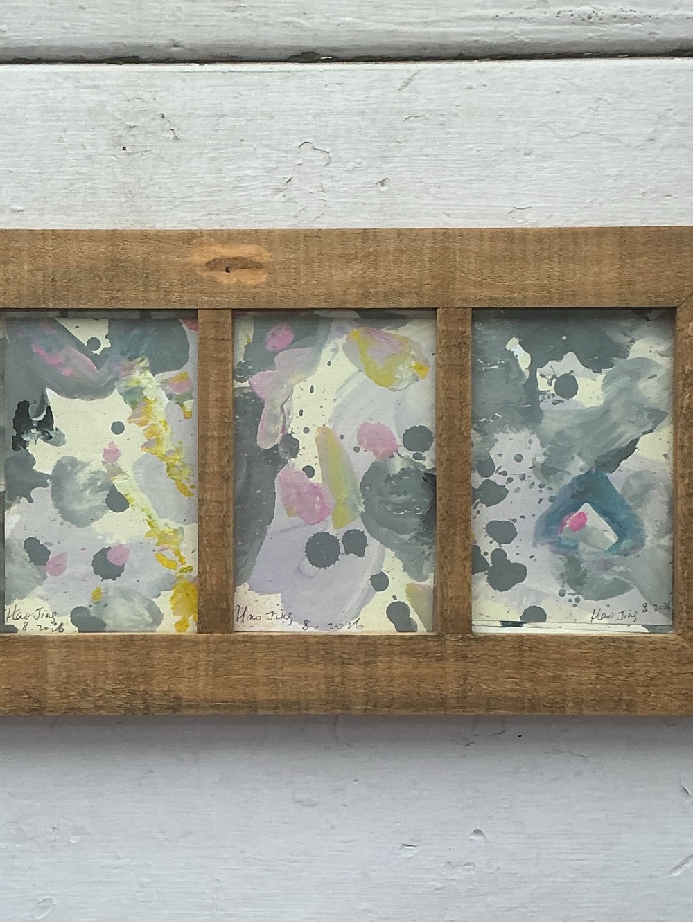 Hao Jing original abstract painting signed framed “Afternoon Light” 2026